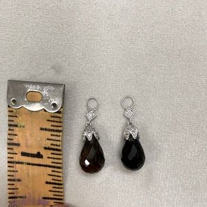 Amethyst and diamond hoop charms